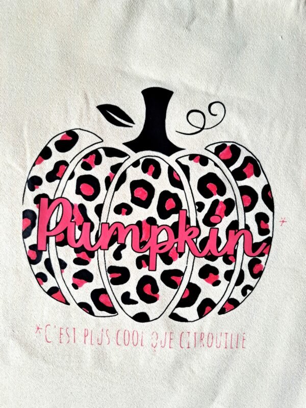 tote bag pumpkin léopard rose illustration