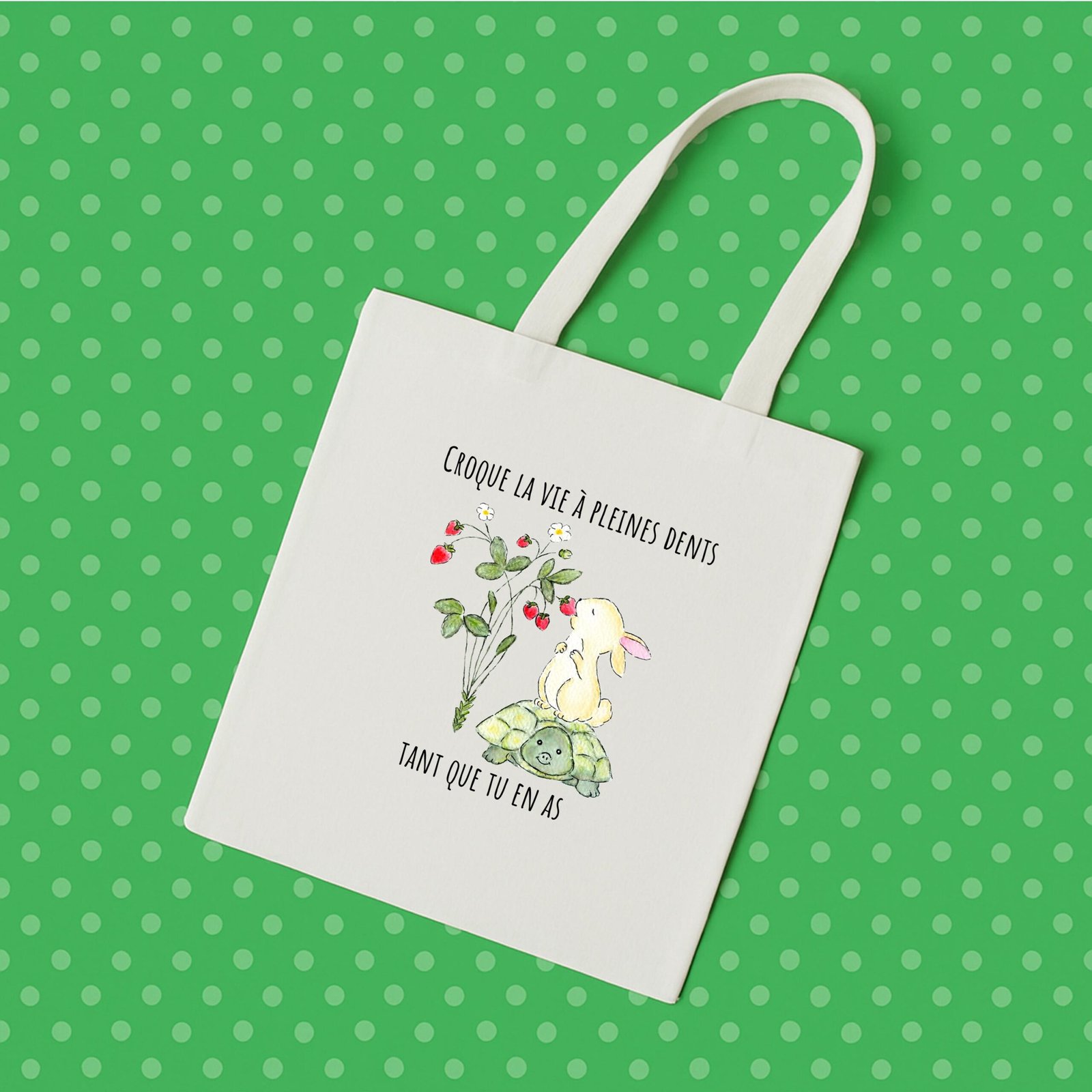 TOTE BAG LIVRE CROQUE LA VIE A PLEINES DENTS