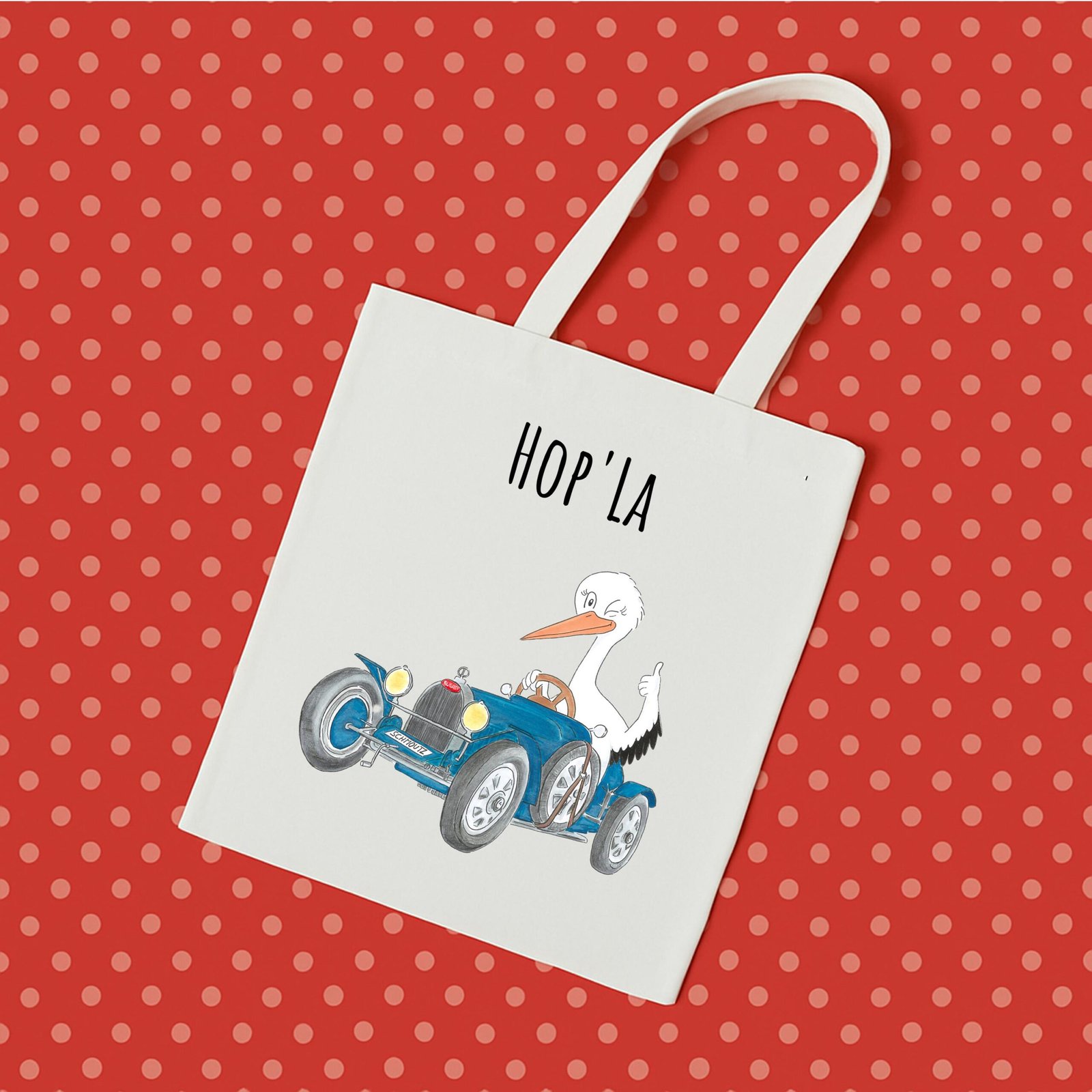 tote bag bugatti cigogne alsace